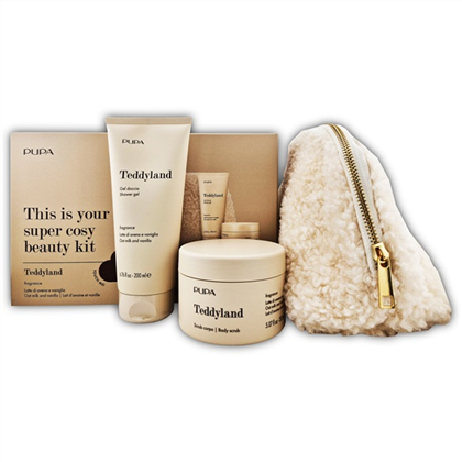 PUPA Teddyland Oat Milk And Vanila гель д/душа 200+скраб д/тела150+косметичка