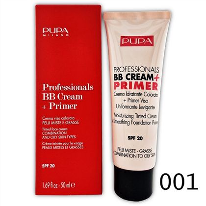 PUPA ВВ Cream + Primer Tone-Cream тон. крем д/комб/жирной кожи 001 Nude